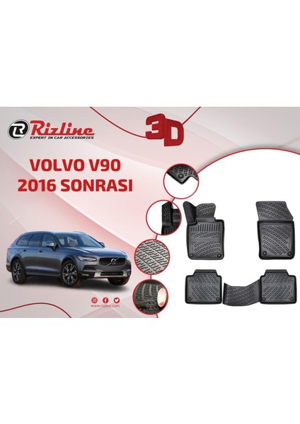 Volvo S90 3D Havuzlu Paspas Rizline 2016+