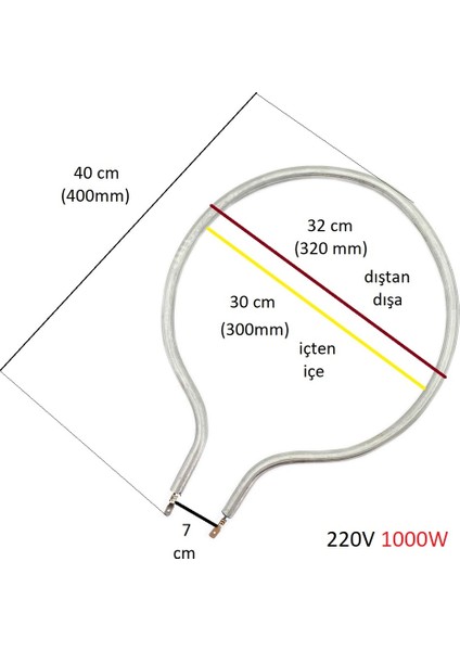 Apex Büyük Davul Fırın Rezistansı 1000 W REZ0004 fiyatları