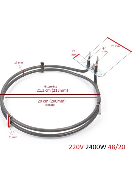 Arçelik 9341 Turbo Fırın Rezistansı 462900010 2400 W REZ0022