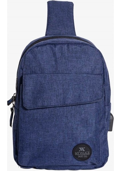 Smart Bag Usb'li Çapraz Göğüs Çantası 1505 Lacivert