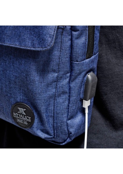 Smart Bag Usb'li Çapraz Göğüs Çantası 1505 Lacivert