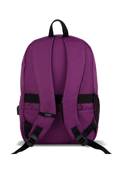 Smart Bag Specta USB Şarj Girişli Akıllı Sırt Çantası Mürdüm