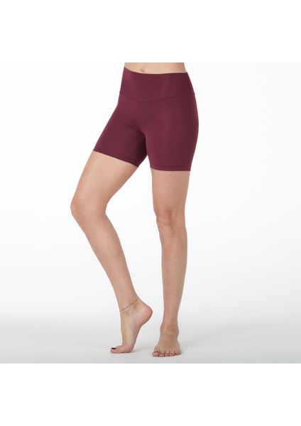 Bordo Yüksek Bel Mini Tayt