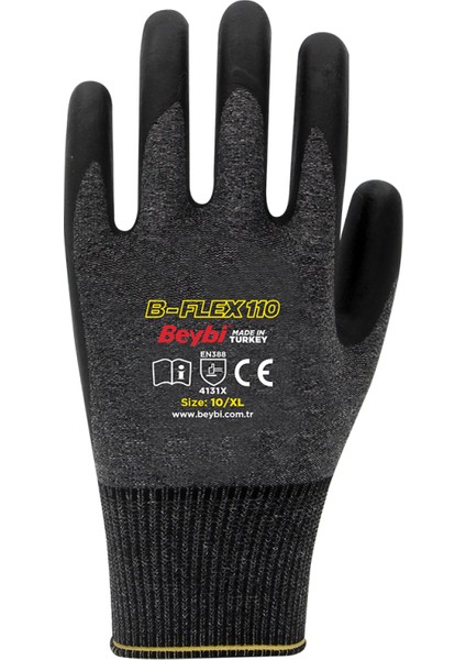 B-FLEX110 Likralı Nitril Eldiven Iş Eldiveni 12 Çift