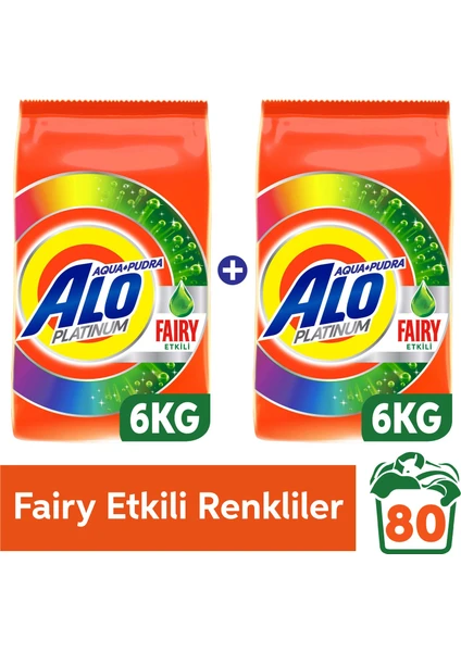 Platinum Toz Çamaşır Deterjanı Fairy Etkili Renkliler İçin 6 kg + 6 kg