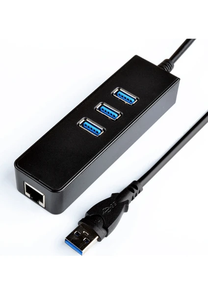 3 Port USB 3.0 Çoklayıcı Hub +1 Port Gigabit Ethernet Lan RJ45 Ağ Adaptörü