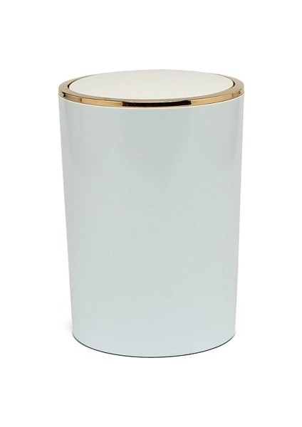 Lenox Çöp Kovası Beyaz Altın Çerçeveli