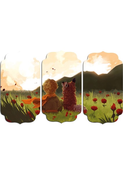 Tilki ve Çocuk Dijital Art Mdf Tablo 3451