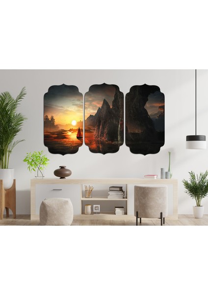 Gün Batımı Yelken Mdf Tablo 3481