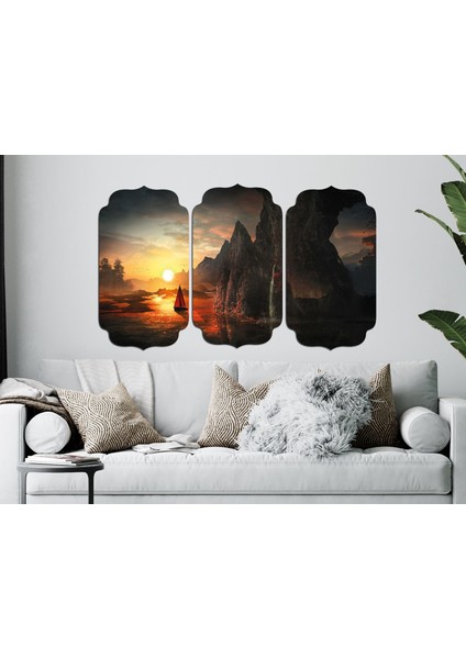 Gün Batımı Yelken Mdf Tablo 3481