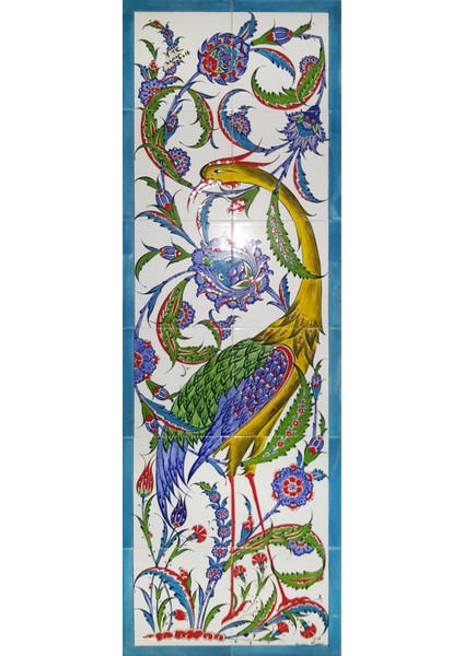 - 40*120 Cm. El Dekoru Iznik Çini Pano