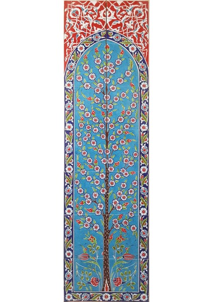 - 40*140 Cm. El Dekoru Iznik Çini Pano