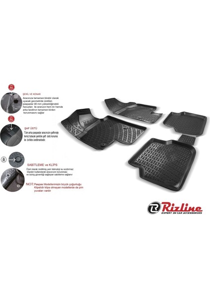 Fiat Palio 3D Paspas Havuzlu Rizline modelleri