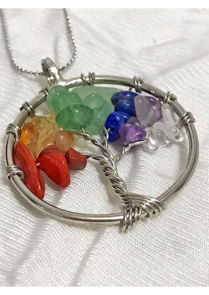 art Doğaltaş Çakra Hayat Ağacı Paslanmaz Çelik Kolye fiyatları