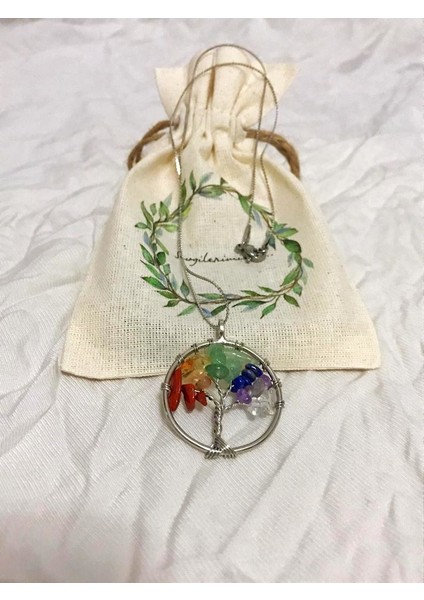 art Doğaltaş Çakra Hayat Ağacı Paslanmaz Çelik Kolye fırsatları