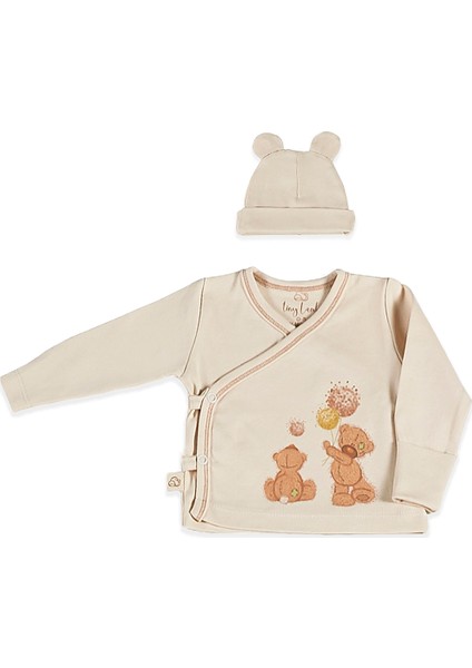 Tinylamb Fluffy Bear Organik Pamuk Penye Yeni Doğan Mini Set Patikli Pijama ve Uzun Kollu Kruvaze - 4 Parça fiyatları
