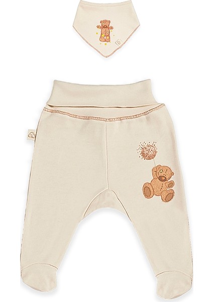 Tinylamb Fluffy Bear Organik Pamuk Penye Yeni Doğan Mini Set Patikli Pijama ve Uzun Kollu Kruvaze - 4 Parça modelleri