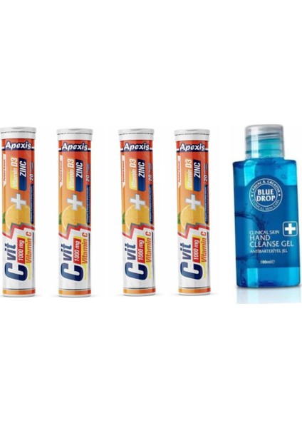 C Vit 1000 Mg,d Vit,çinko 20 Ef X4 (100 ml Bluedrop L Dezenfektanı)