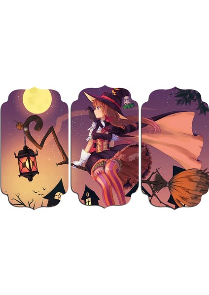 Anime Cadı Süpürge Kız Mdf Tablo 0103 (Model D)