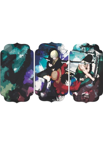 One Piece Luffy Zoro Sanji Mdf Tablo 0428 (Model D)
