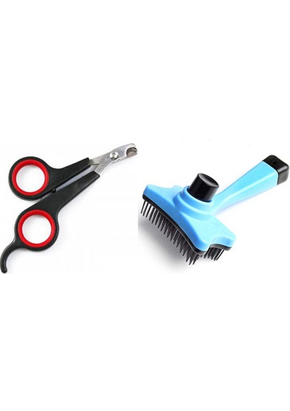 Evcil Hayvan Tırnak Makası ve Otomatik Temizlenen Tuşlu Evcil Hayvan Fırçası