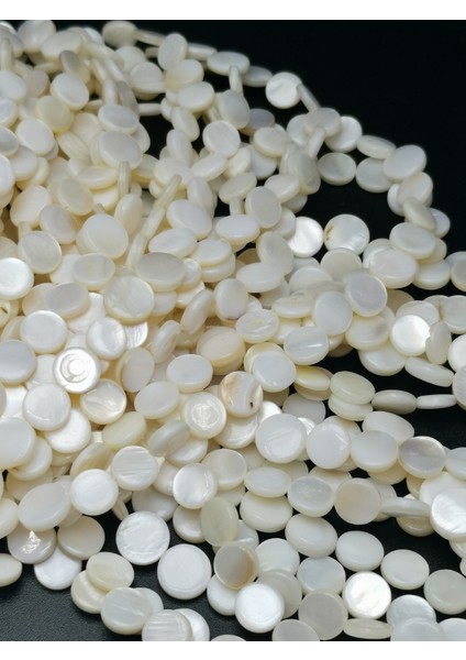 10 mm Yassı Yuvarlak Doğaltaş Sedef