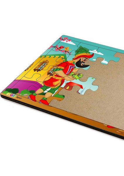 Hayal Sepeti Karagöz ve Hacivat 3-9 Yaş Çocuklar Için 24 Parçalı Ahşap Puzzle Yapboz