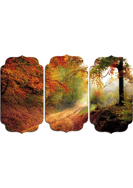 Sonbahar Ağaçlar Yol Mdf Tablo 0656 (Model D)