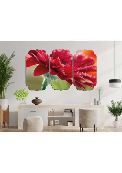 Kırmızı Çiçek Mdf Tablo 0741 (Model D)