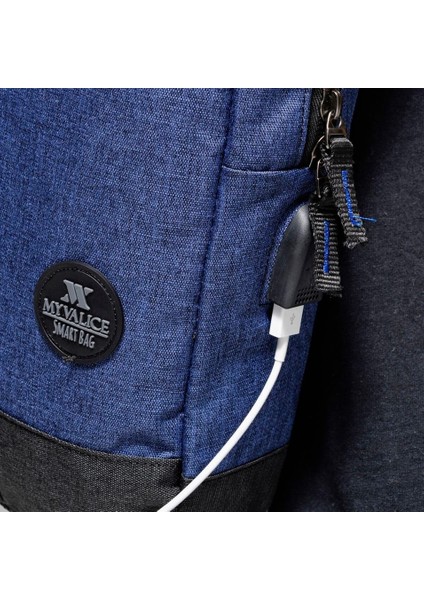 Smart Bag Usb'li Çapraz Göğüs Çantası 1501 Lacivert