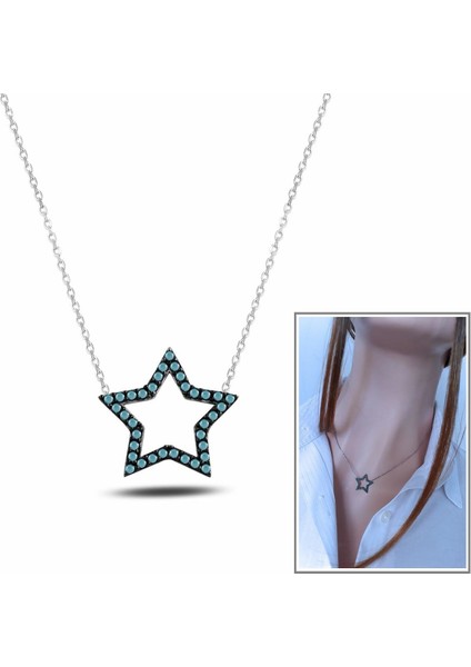 Turkuaz Mini Yıldız Kolye