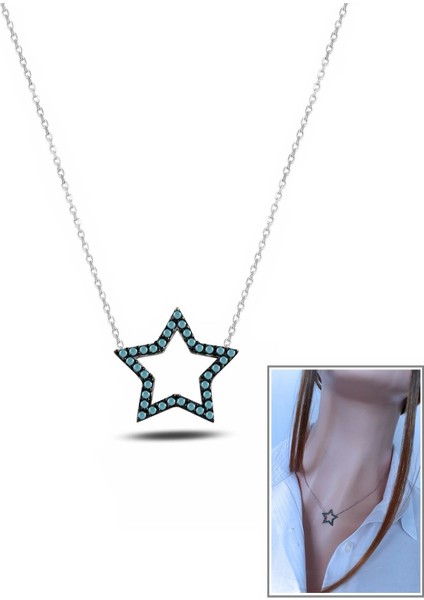 Turkuaz Mini Yıldız Kolye modelleri