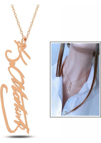 Atatürk Imza Kolye _rose