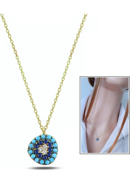 Minimal Nazar Kolye 14K Altın Kapl. fiyatları