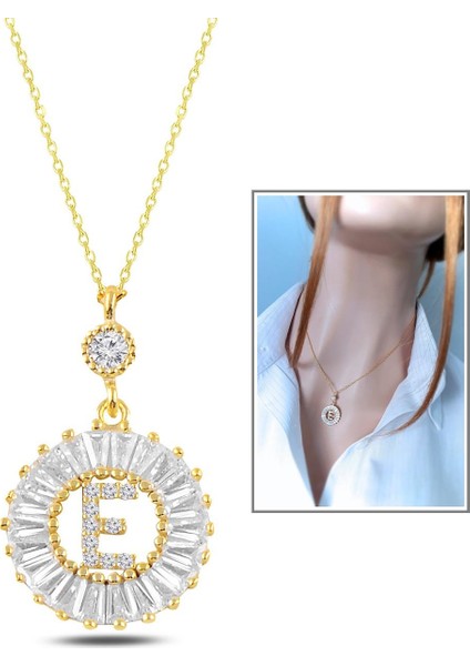 Öze Dönüş E Harfi Kolye _14K Altın Kapl. fırsatları