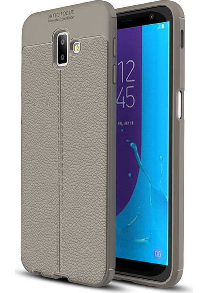- Samsung Galaxy J6 Plus - Kılıf Auto Focus Karbon Niss Silikon Kapak - Gri - T6134