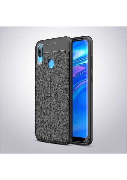 - Huawei Y7 Prime 2019 - Kılıf Auto Focus Karbon Niss Silikon Kapak - Siyah - T7681