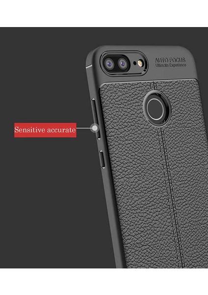 Huawei P Smart Kılıf Deri Görünümlü Renk Atmayan Dayanaklı Silikon Kapak (Niss)