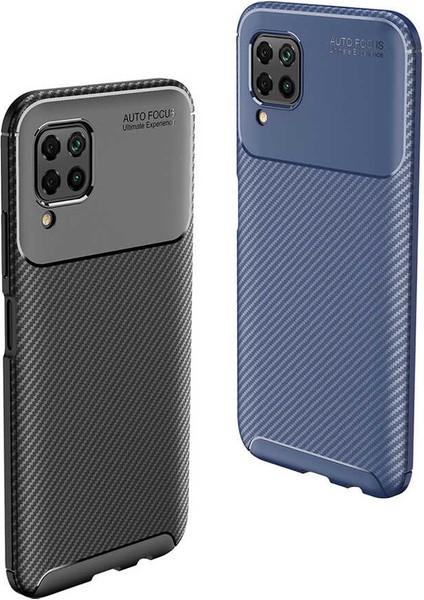 Huawei P40 Lite Kılıf Kamera Çıkıntılı Karbon Fiber Dokulu Renk Atmaz Koruyucu Kapak (Negro) fırsatları