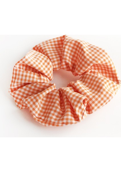 Turuncu Pötikare Desenli Scrunchie Toka