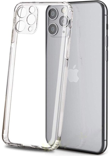 Apple iPhone 11 Pro Max 6.5" Kamera Korumalı Silikon Kılıf AL-32206 Şeffaf