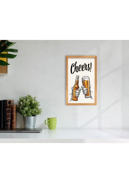 Gift Cheers Tasarımlı Dekoratif Retro Ahşap Tablo-1