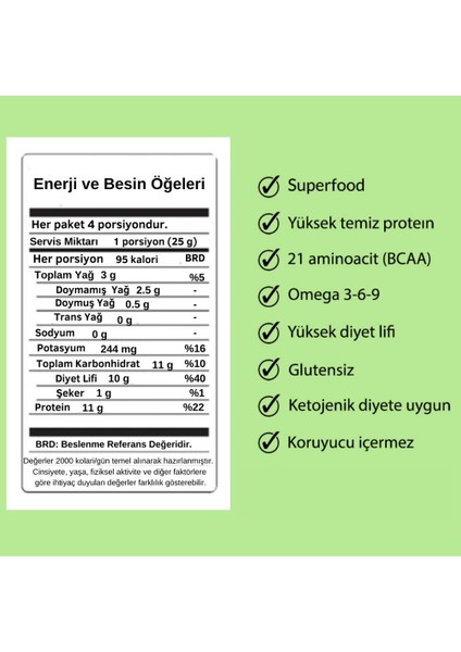 Vegovego Kenevir Kendir Tohumu Tozu - Yer Fıstığı Aromalı - 10 Adet