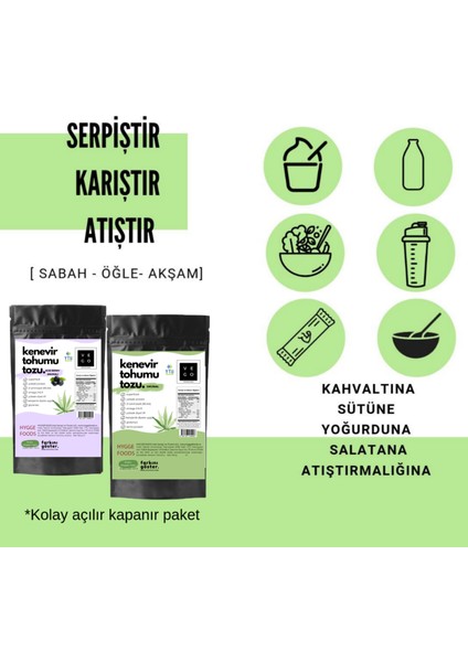 Vegovego Kenevir Kendir Tohumu Tozu - Lime Limon Aromalı - 3 Adet