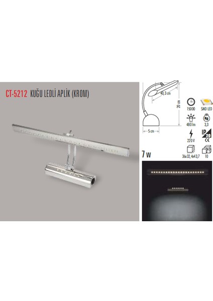 CT-5212 6W Beyaz Ledli Kuğu Aplik Cata fiyatları