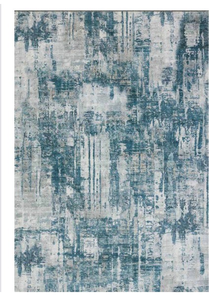 Pers Kaymaz Tabanlı Yıkanabilir Halı Kilim Yolluk Dijital Baskı Mavi4