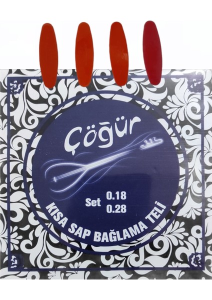 Kısa Sap Saz Bağlama Teli 0.18 0.28 Tam Takım Set + 4 Adet Tezene
