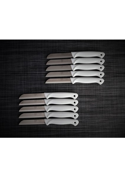 Meyve Bıçağı 10'lu Simli Beyaz
