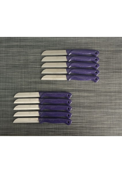 Meyve Bıçağı 10'lu Simli Mor