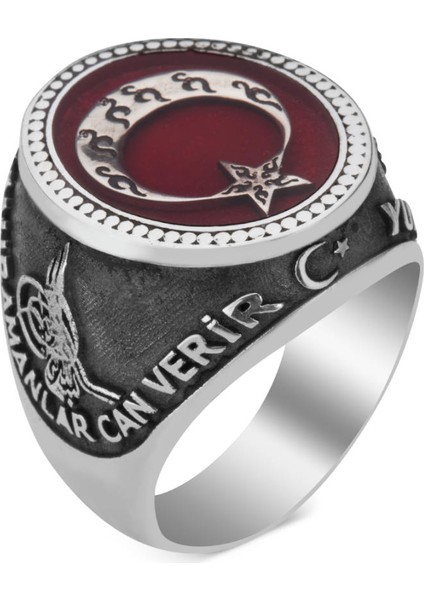 - Kahramanlar Ay Yıldız Motifli Gümüş Yüzük modelleri